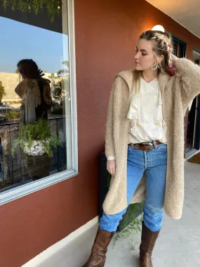 1960's Cozy Hooded Knit Cardigan