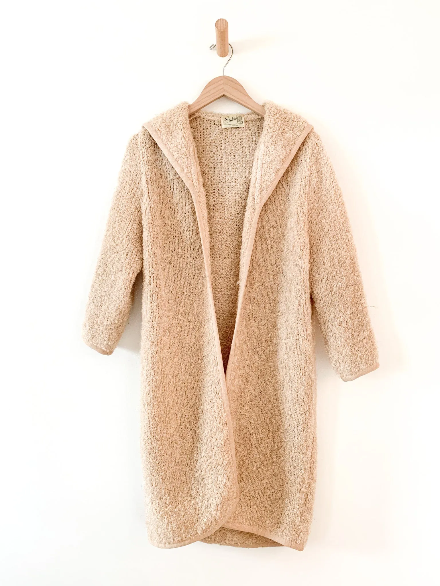 1960's Cozy Hooded Knit Cardigan