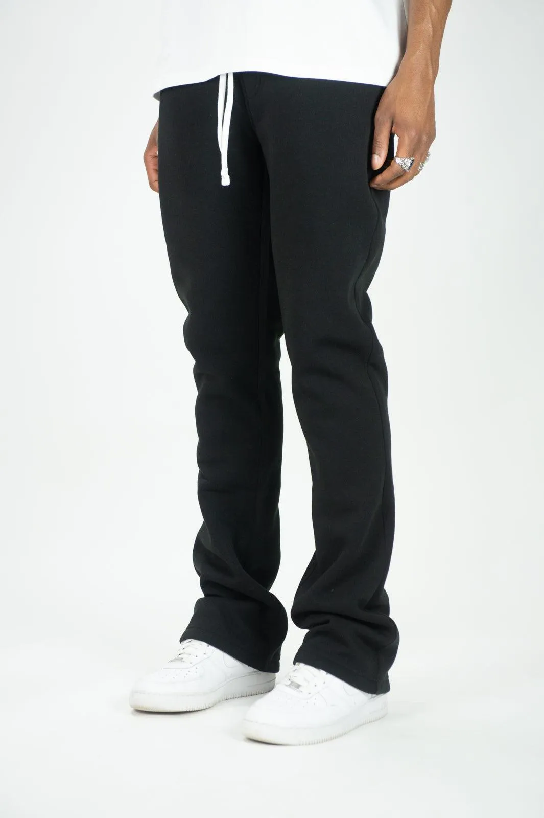 475 Fleece Stacked Sweatpants - Black