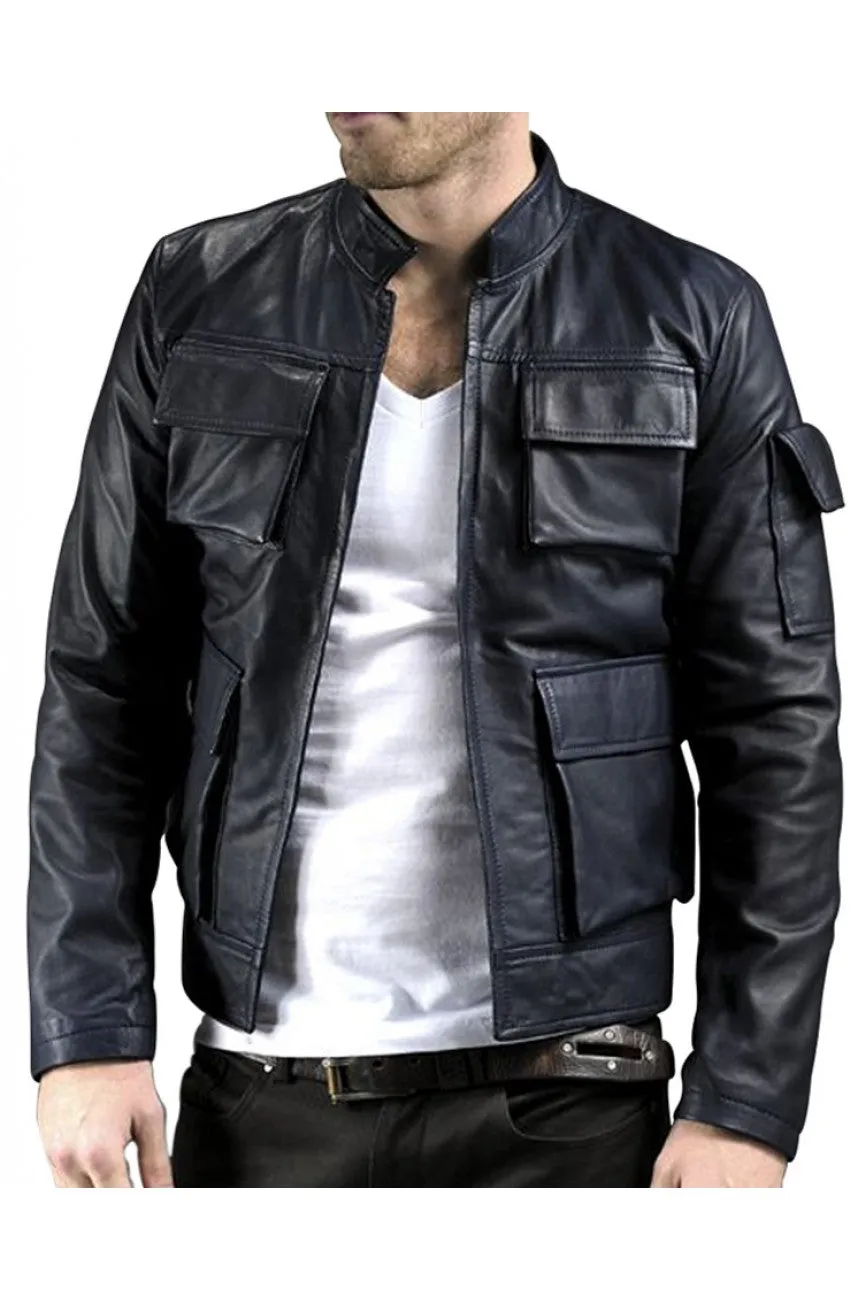 Alpha Real Leather Jacket Men Black Biker Motorcycle Genuine