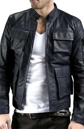 Alpha Real Leather Jacket Men Black Biker Motorcycle Genuine