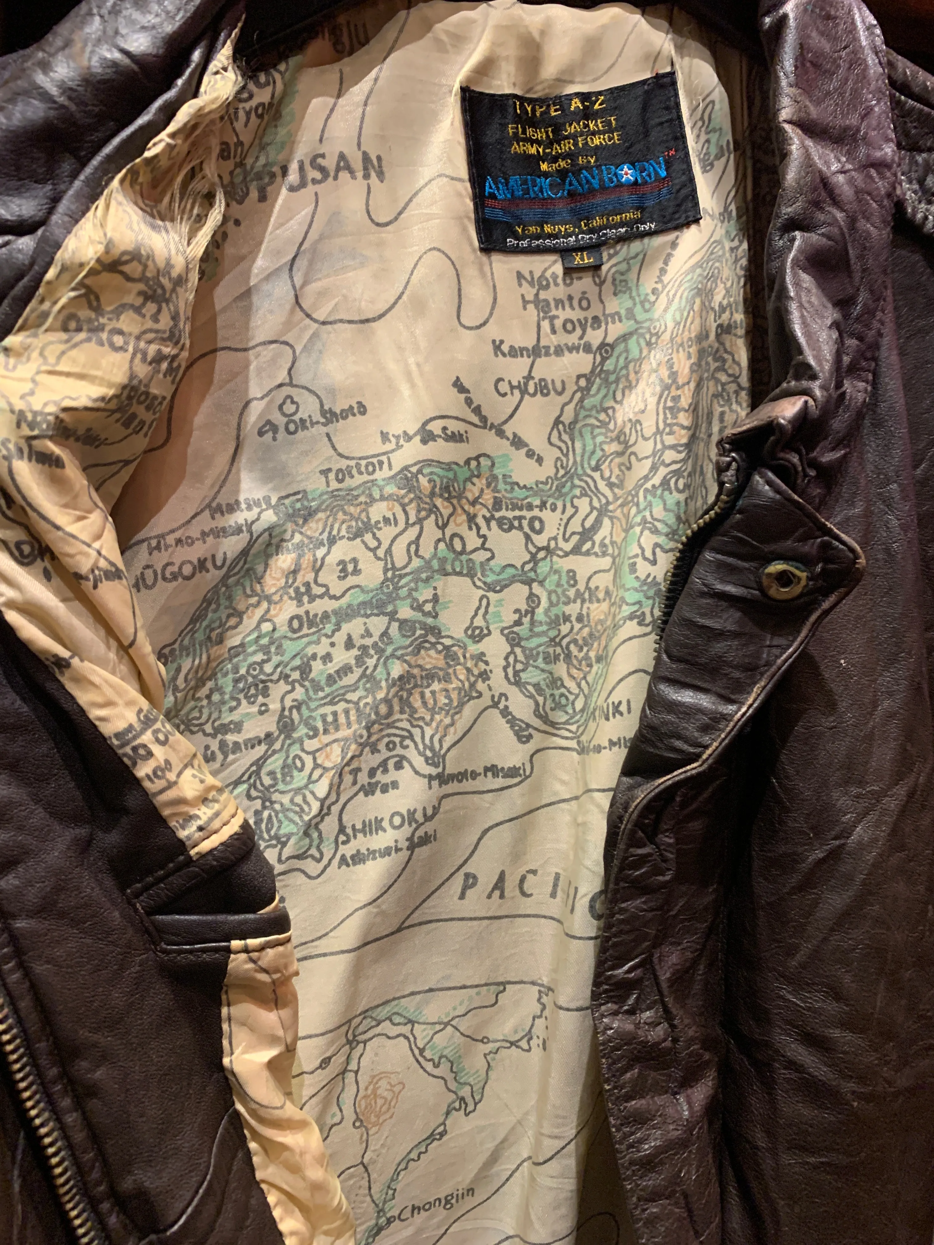 American Born, Van Nuys Type A2 1940s Style Flight Jacket, XL
