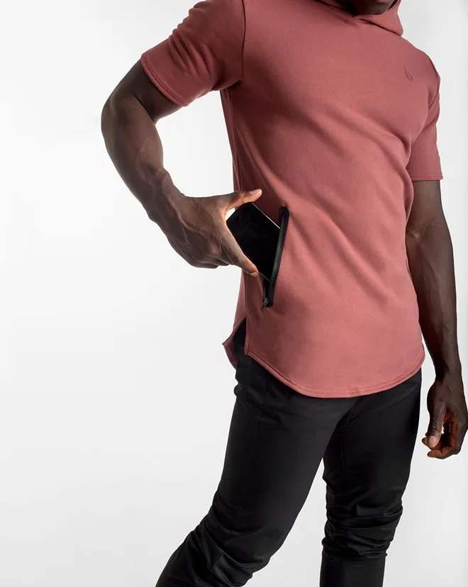 Athleisure SS. Hoodie MEN- Red Clay