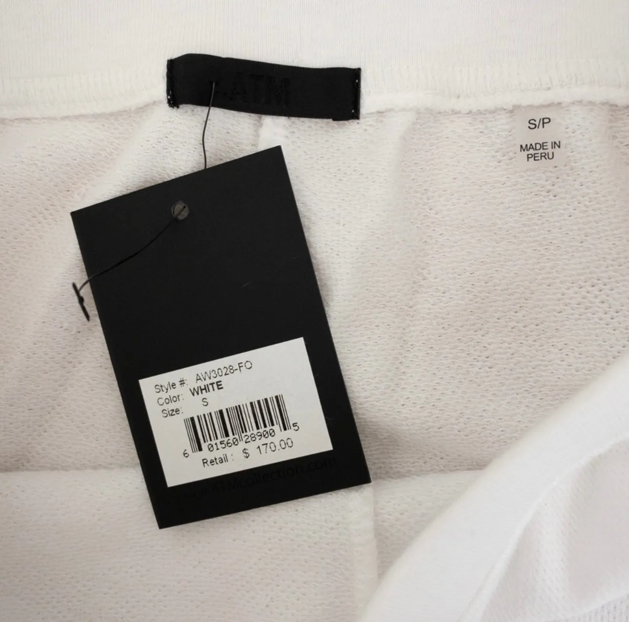 ATM Anthony Thomas Melillo | Frnch Terry Sweatpant | White | Size S