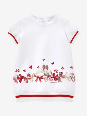 Baby Girls Sweater Dress in White