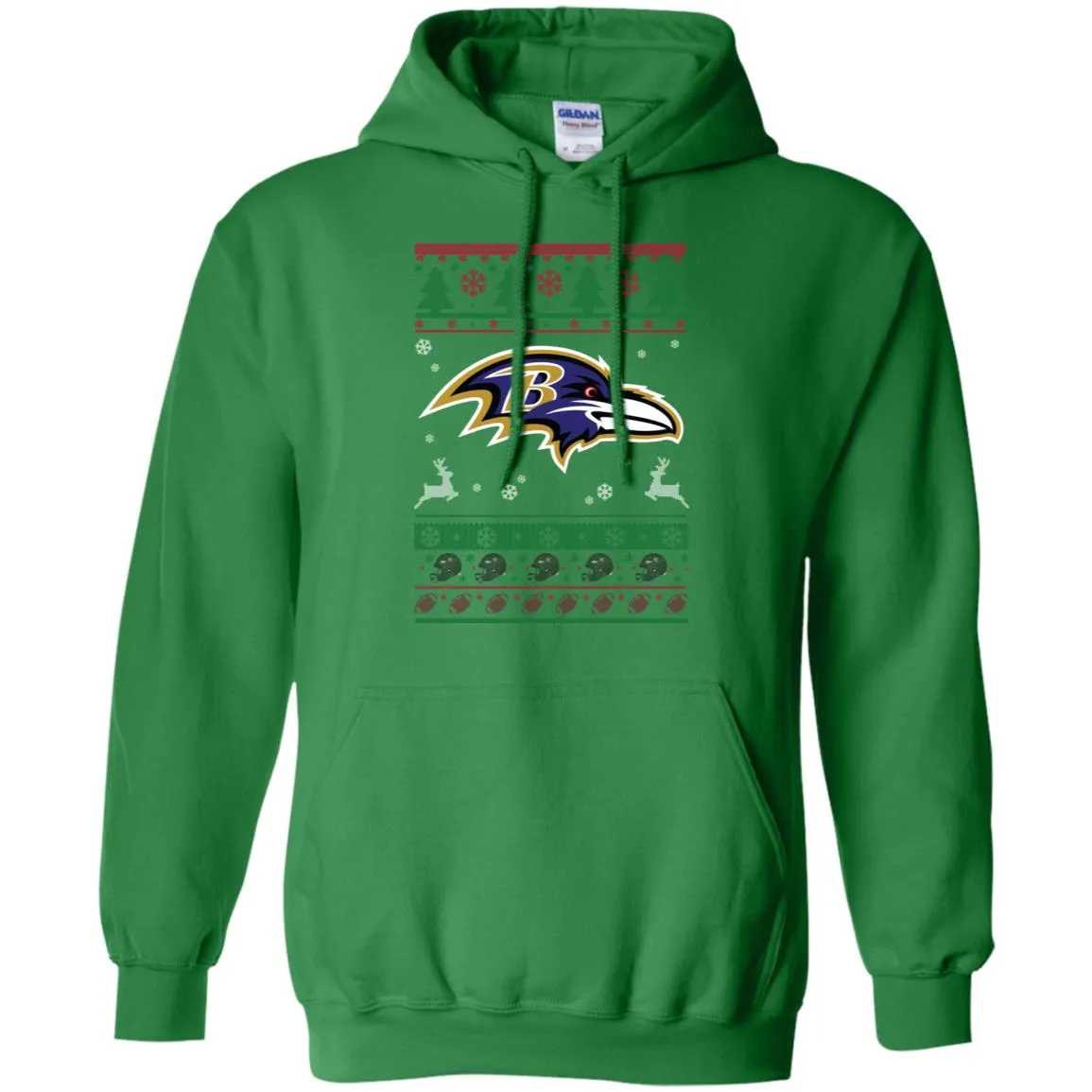 Baltimore Ravens Logo Football Teams Ugly Christmas Sweater Men Pullover Hoodie