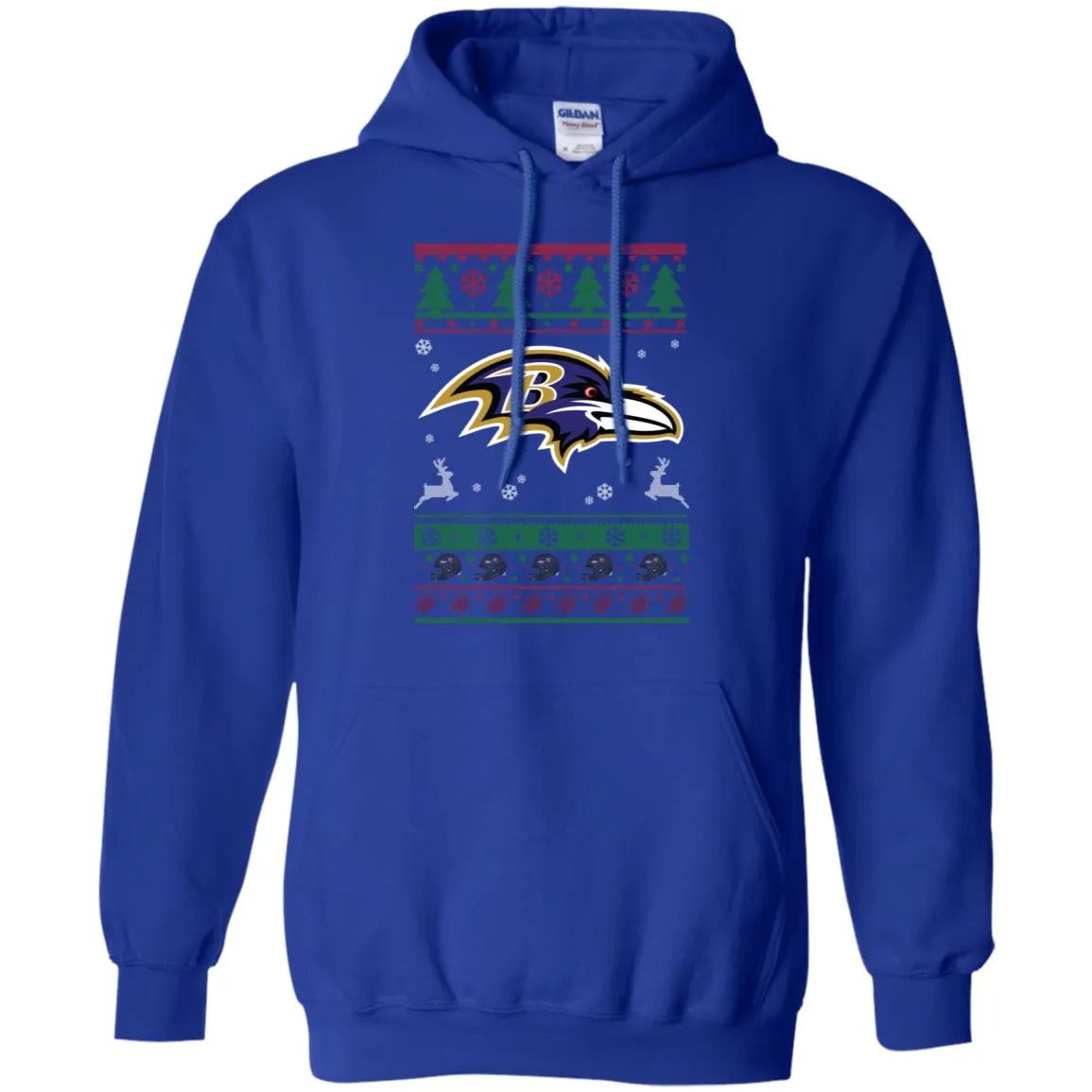 Baltimore Ravens Logo Football Teams Ugly Christmas Sweater Men Pullover Hoodie