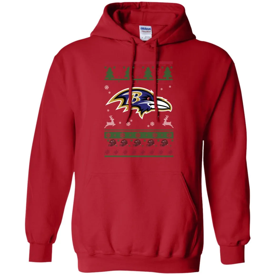 Baltimore Ravens Logo Football Teams Ugly Christmas Sweater Men Pullover Hoodie