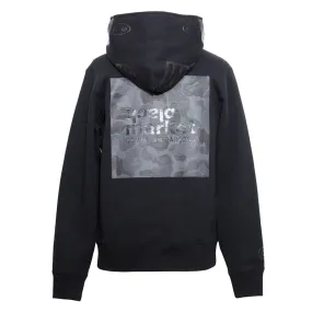 BAPE Comme des Garcons Black Market Shark Pullover Hoodie Black (Preowned Size L)