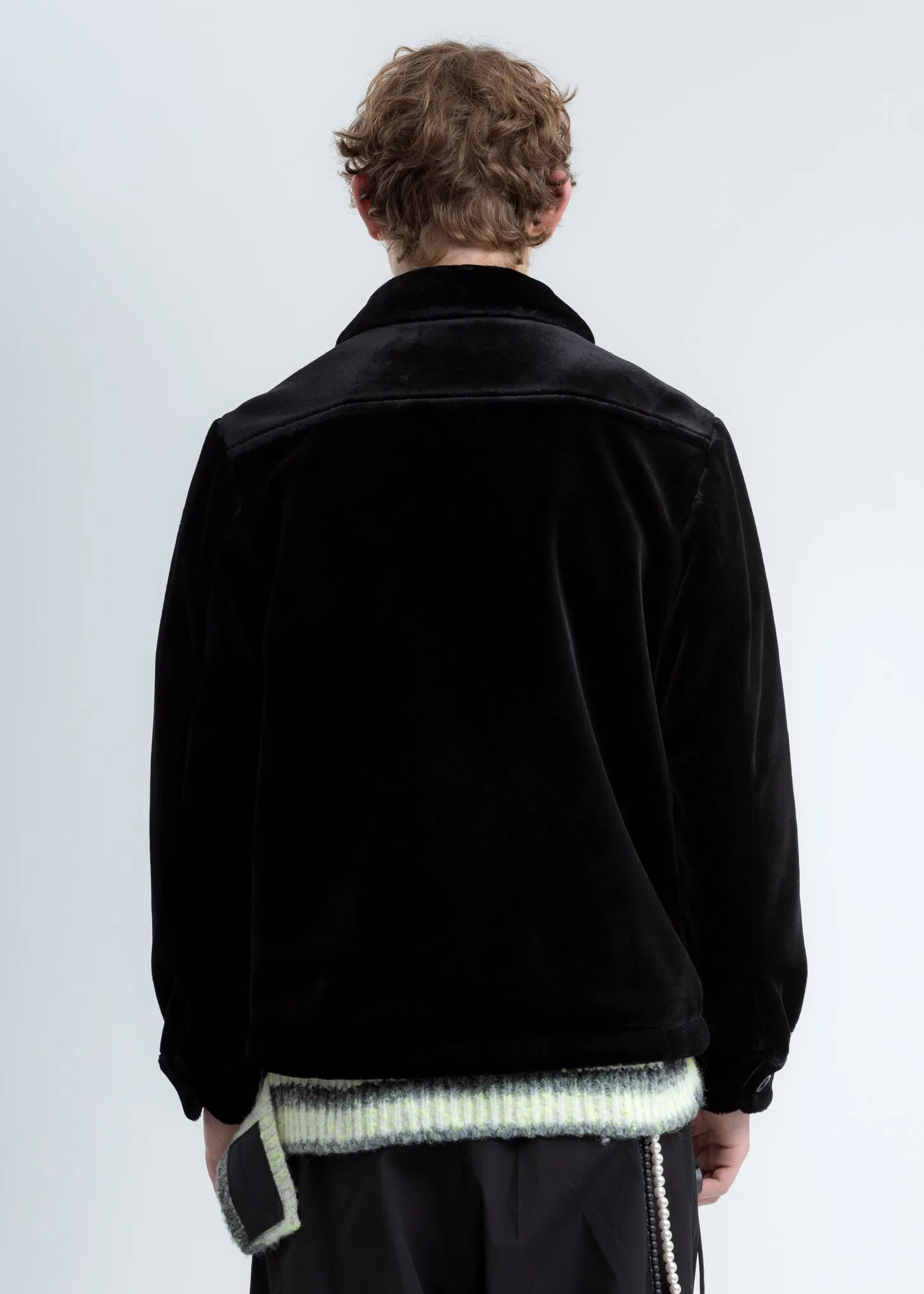 Black Faux Fur Zip Up Jacket