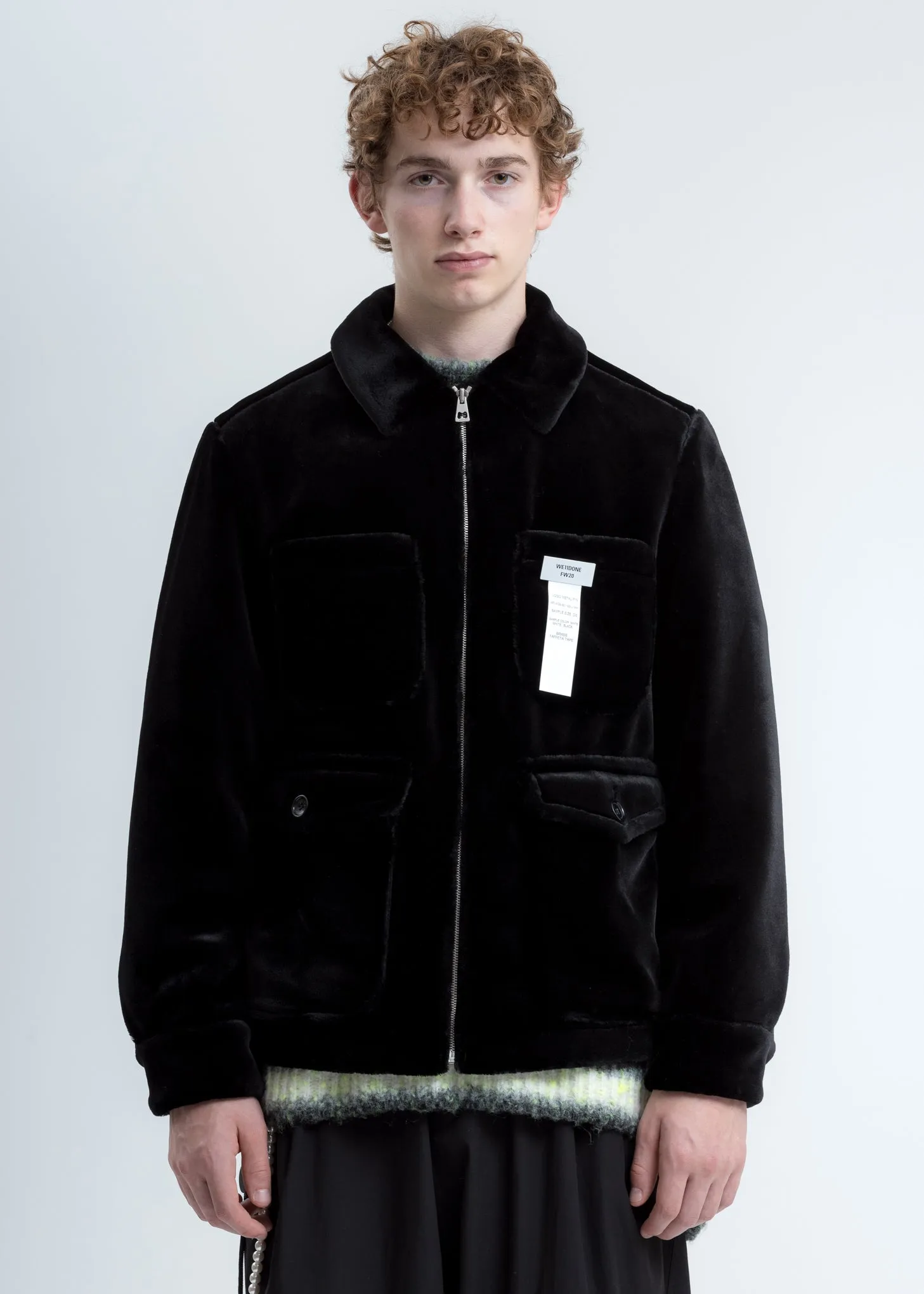 Black Faux Fur Zip Up Jacket