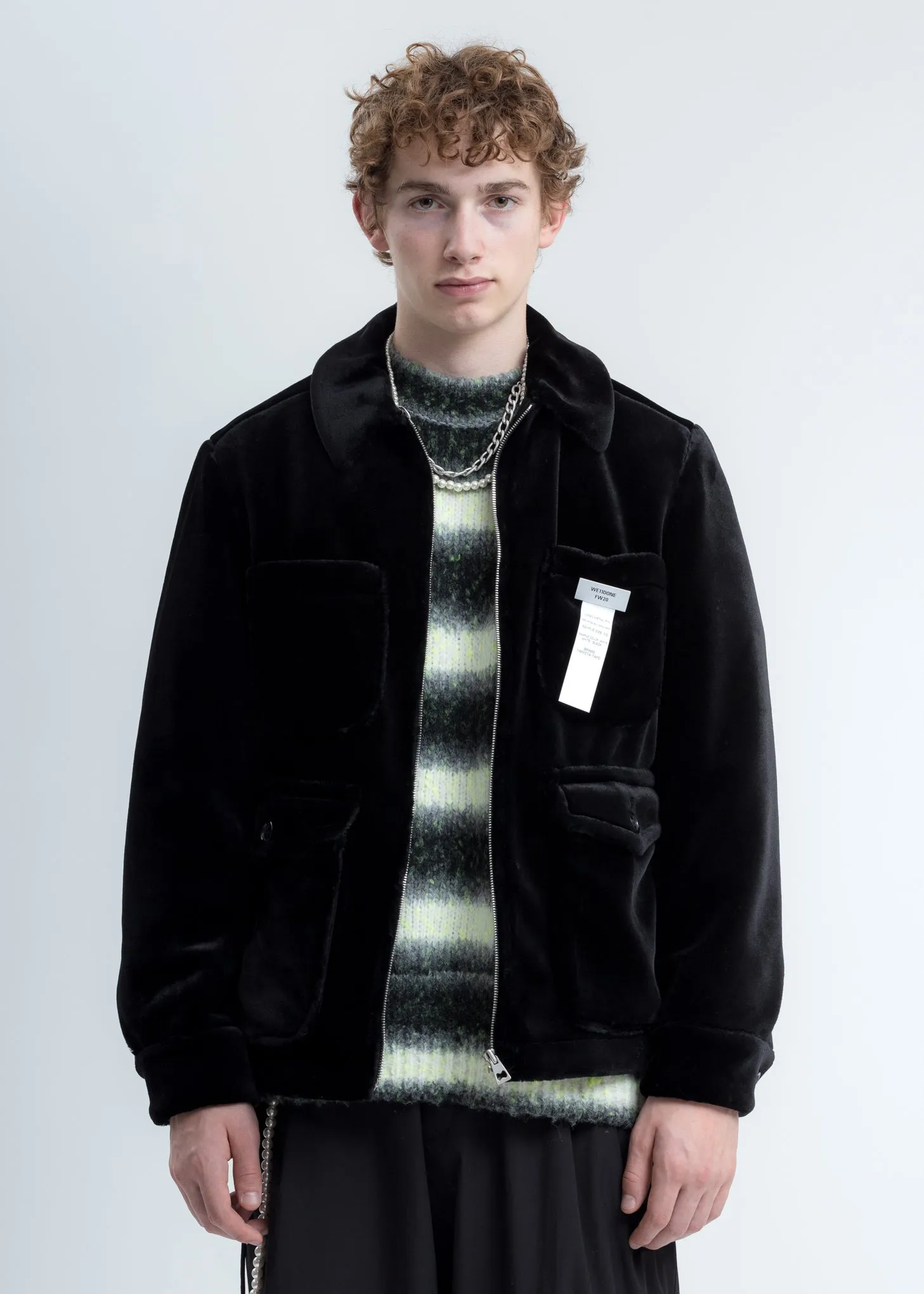 Black Faux Fur Zip Up Jacket