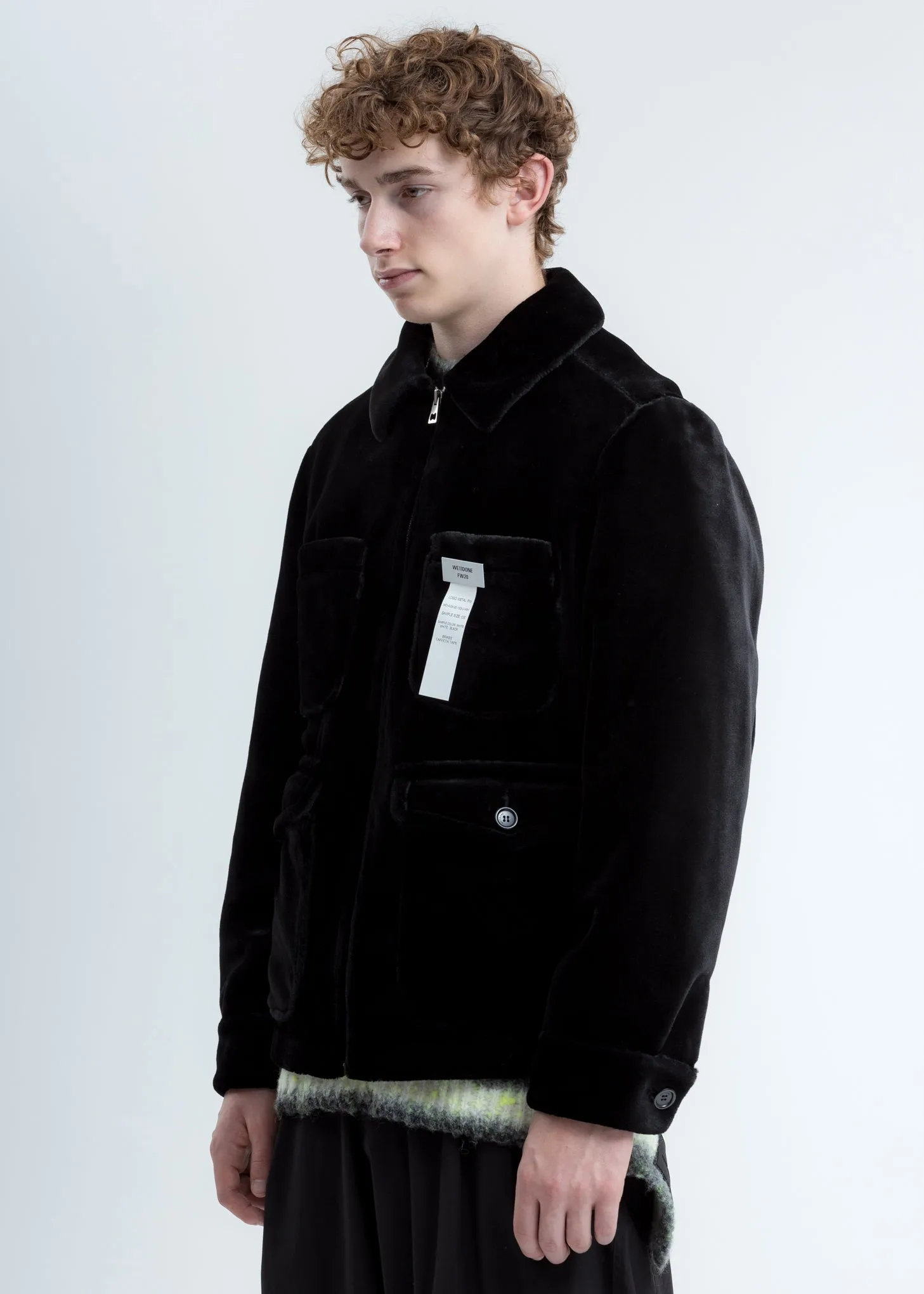 Black Faux Fur Zip Up Jacket