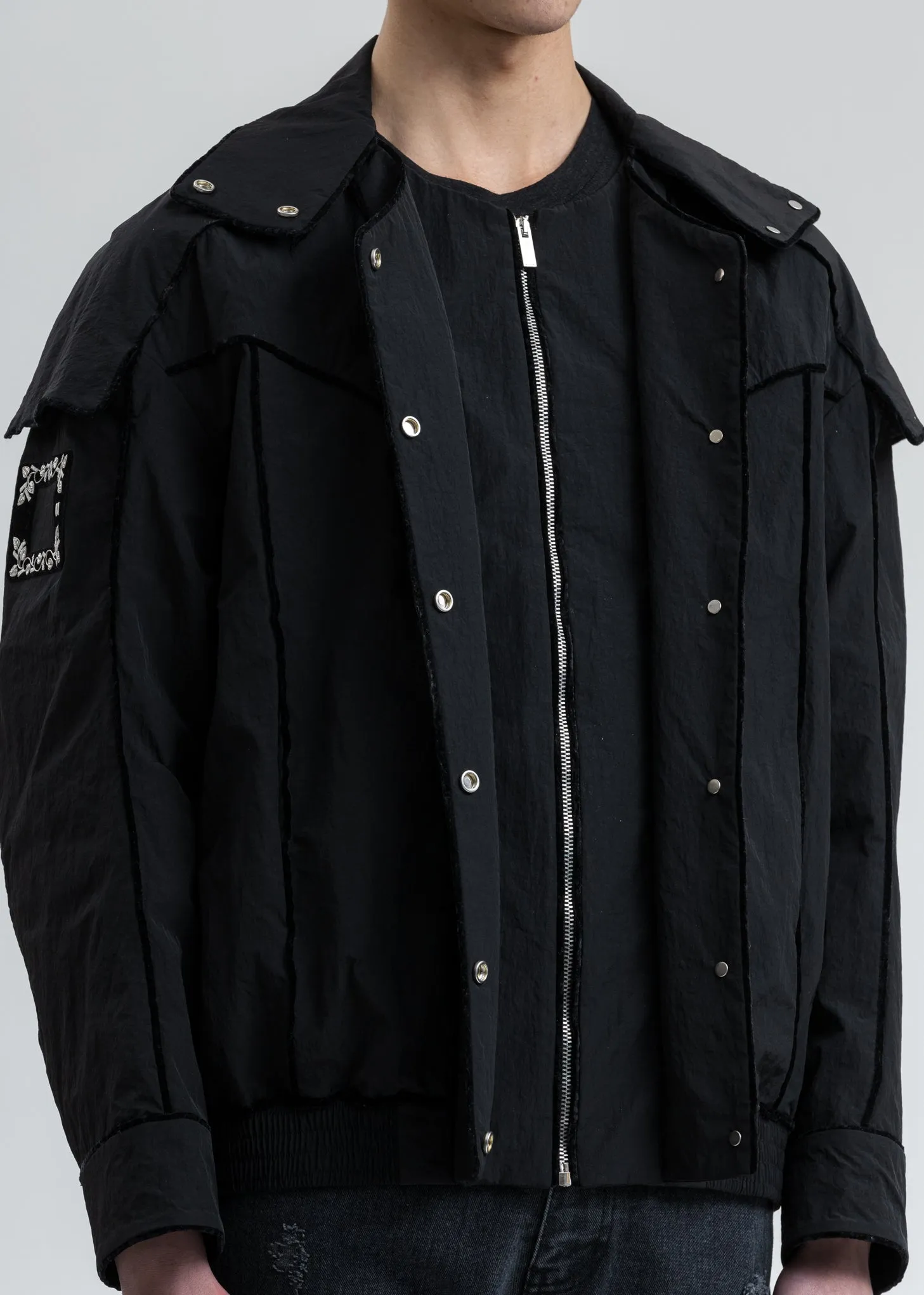 Black Velvet Lining Bomber Jacket