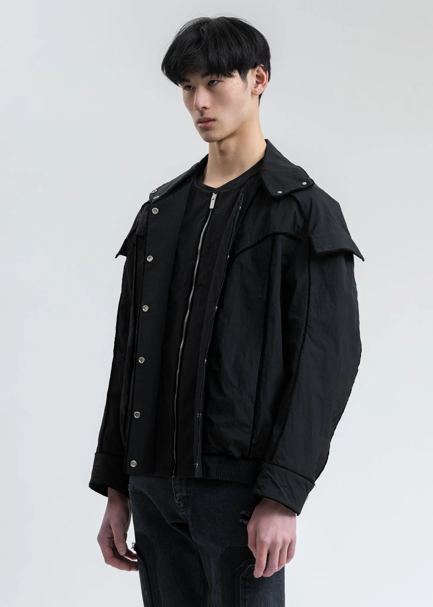 Black Velvet Lining Bomber Jacket