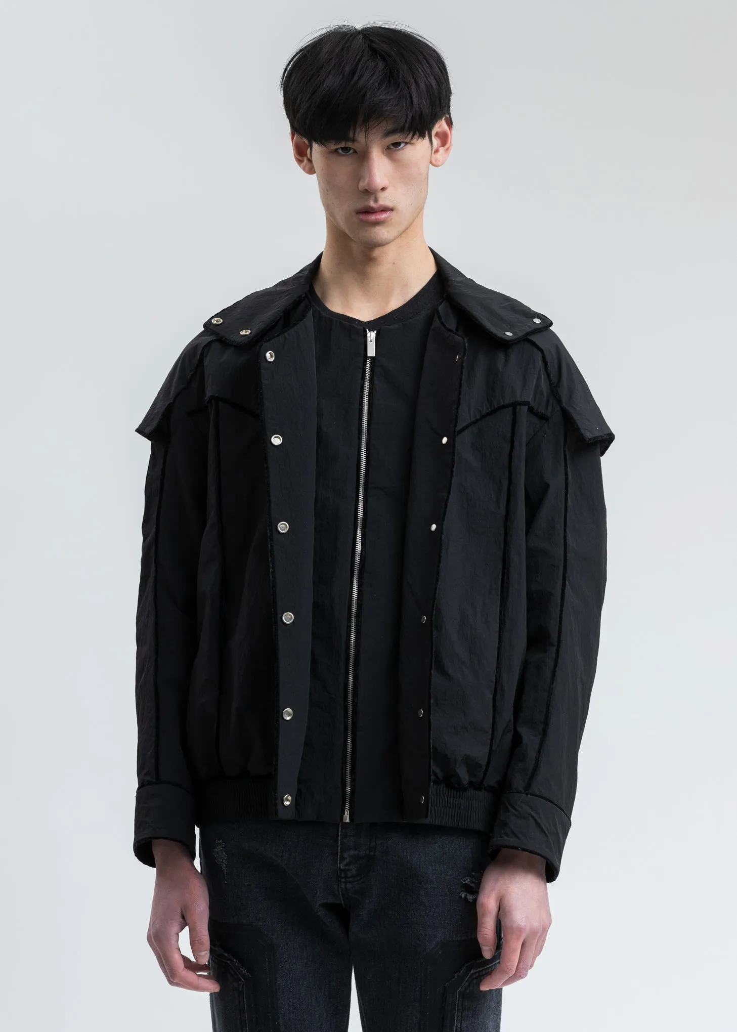 Black Velvet Lining Bomber Jacket