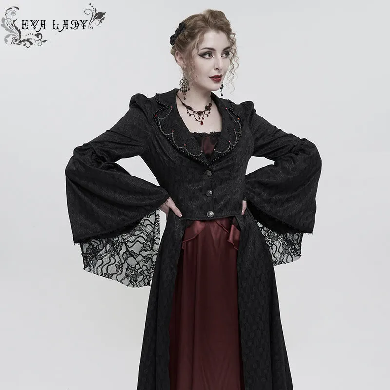 'Body Electric' Gothic Jacquard High Low Coat
