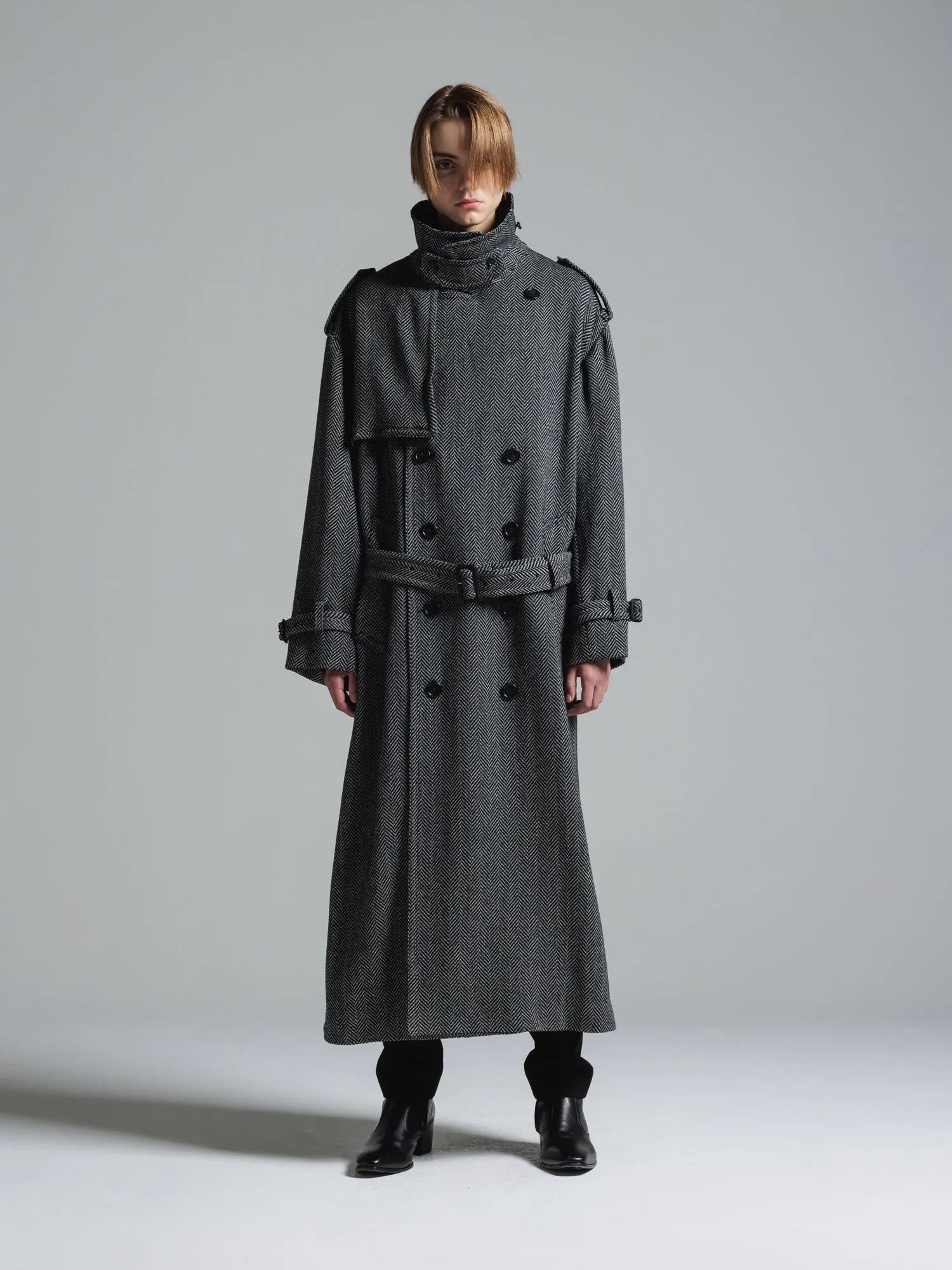 CERRUTI TWEED OVERSIZED MAXI TRENCH COAT [2024A/W]