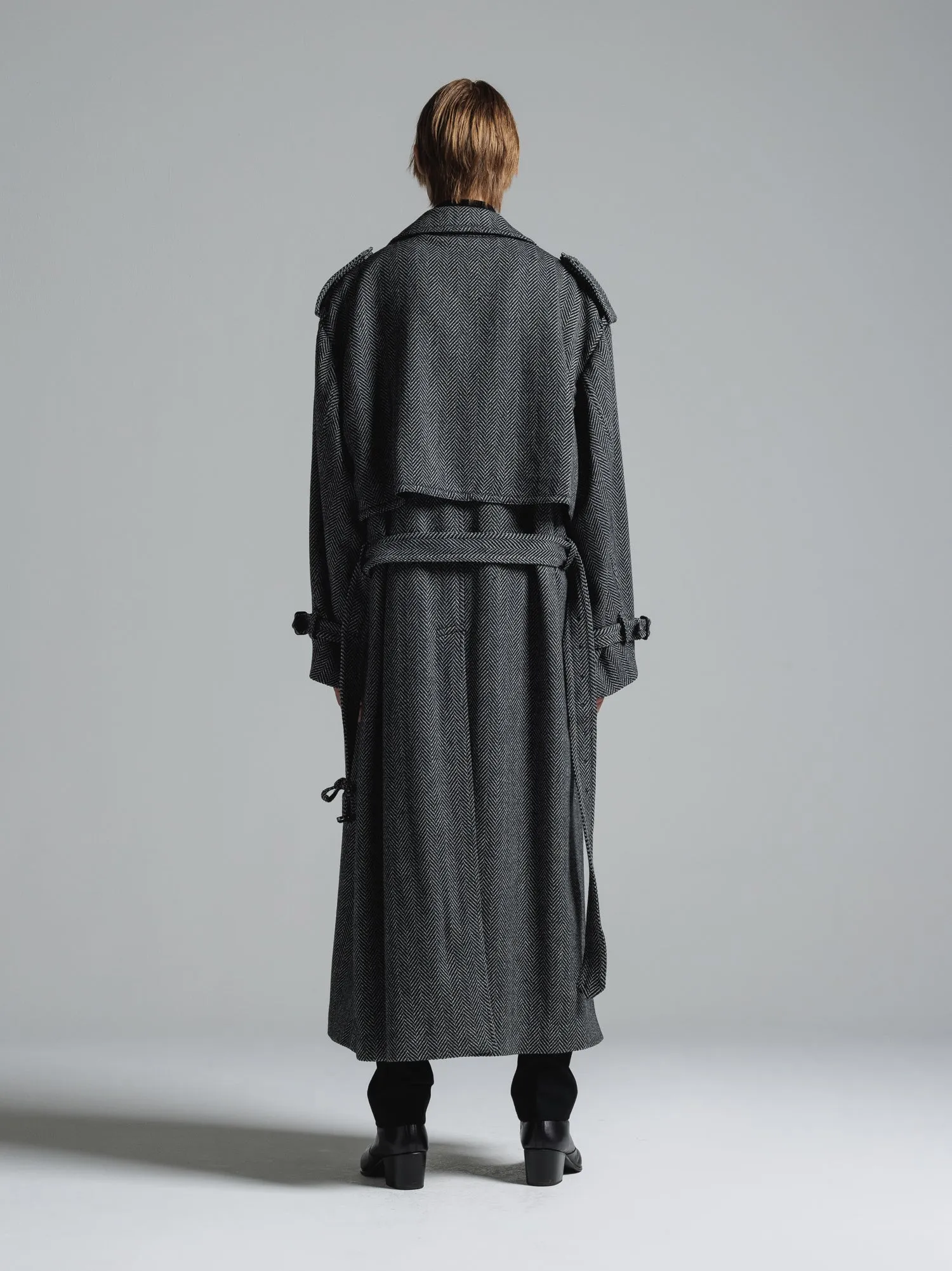CERRUTI TWEED OVERSIZED MAXI TRENCH COAT [2024A/W]