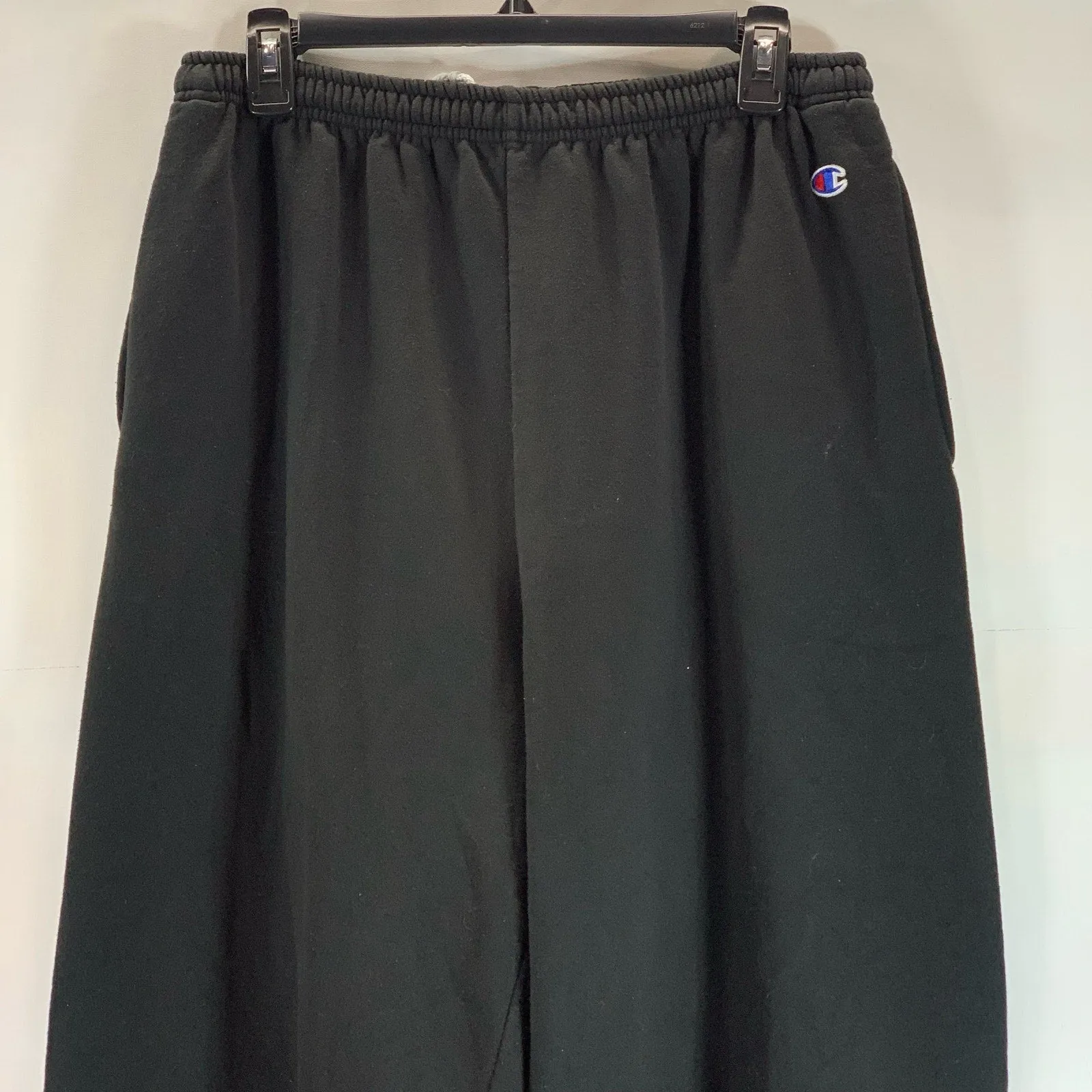 CHAMPION Authentic Men's Solid Black Eco Elastic Waist Pull-On Sweat Pants SZ L