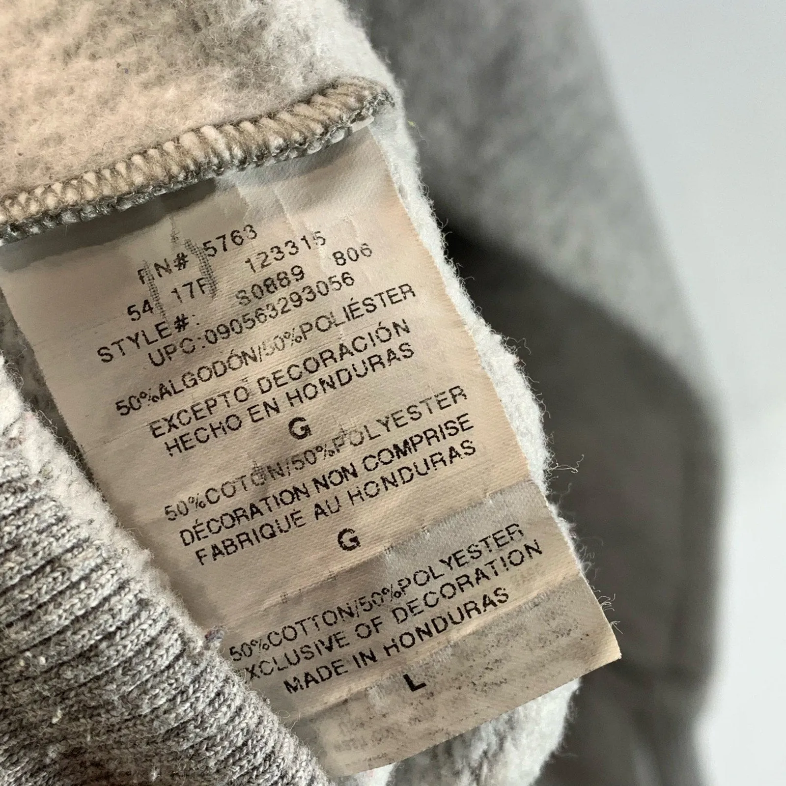 CHAMPION Men's Gray Powerblend C Logo Regular-Fit Pullover Hoodie SZ L