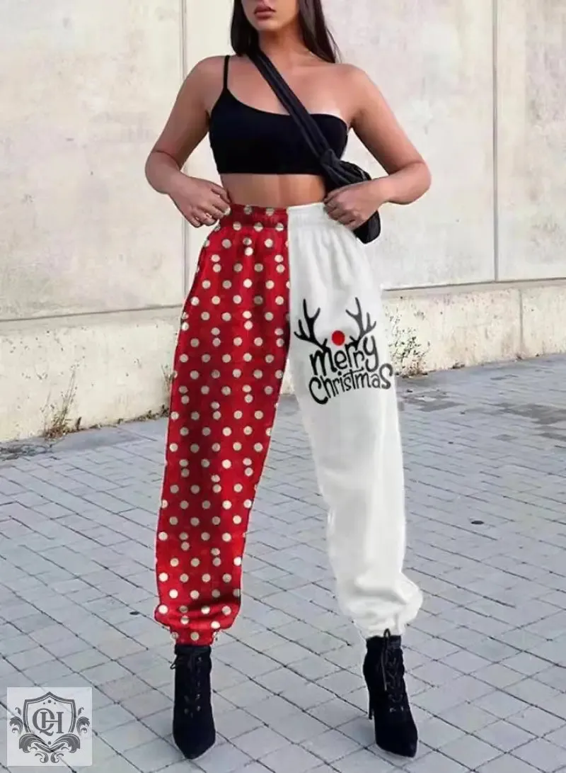 Christmas Printing Harem Pants