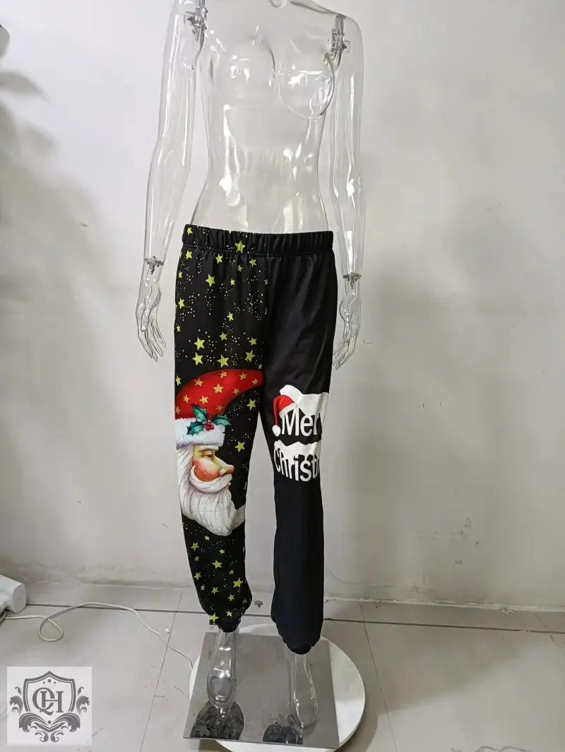 Christmas Printing Harem Pants