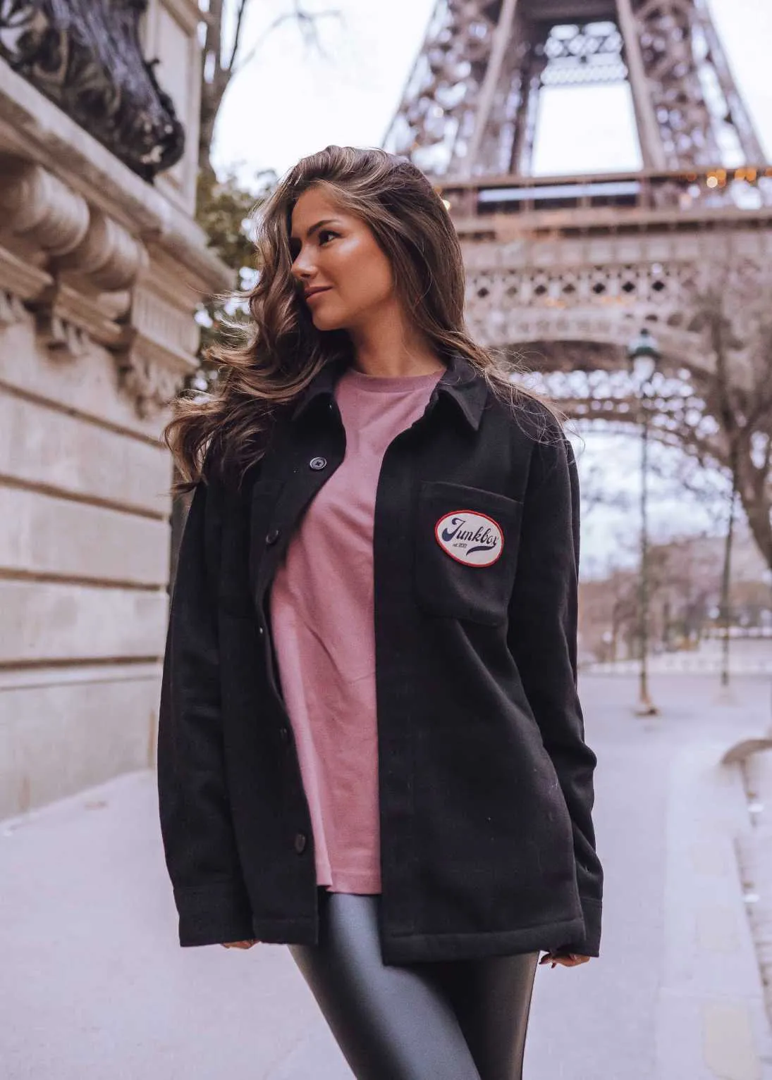 Classic Black Recycled Overshirt Jacket