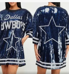 Cowboys sequin sweater dresses
