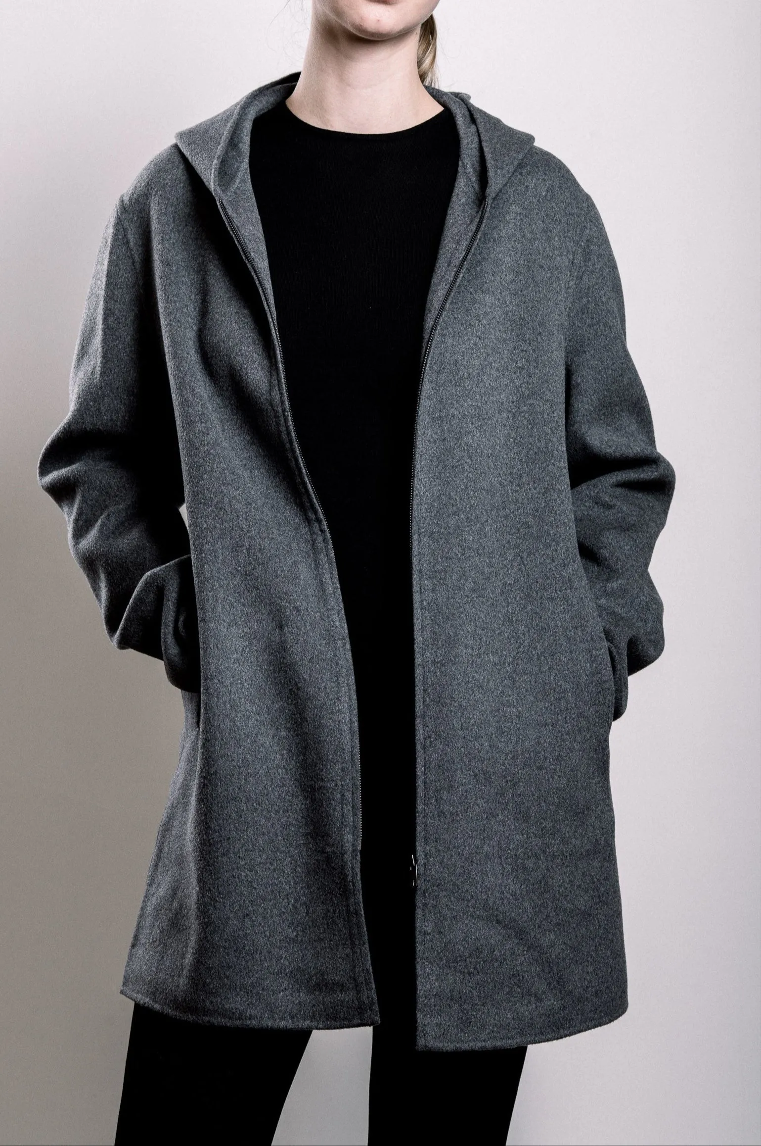Demi-Couture Hooded Coat - Grey