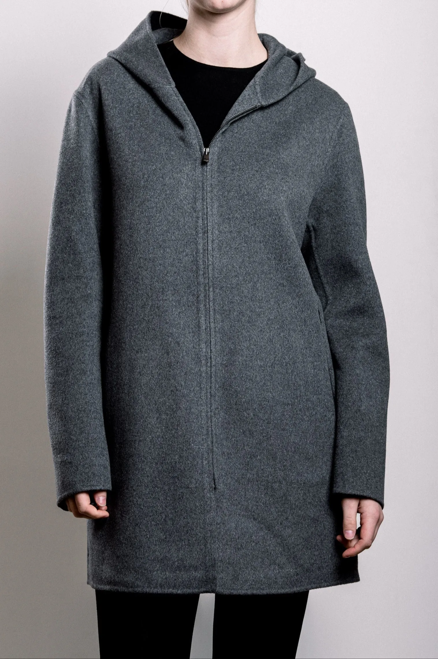 Demi-Couture Hooded Coat - Grey