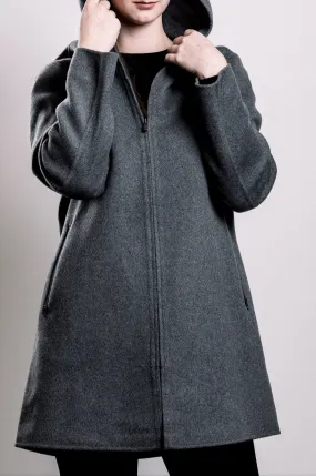 Demi-Couture Hooded Coat - Grey