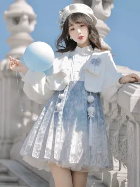 Dress Short Blue Chinese Fur Coat Ice