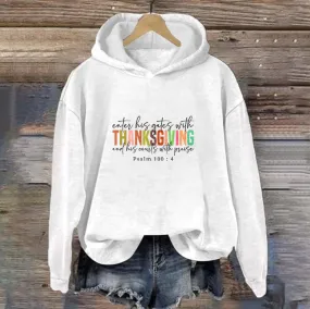 Enter His Gates With Thanksgiving | Women's Thanksgiving Hoodie | Light
