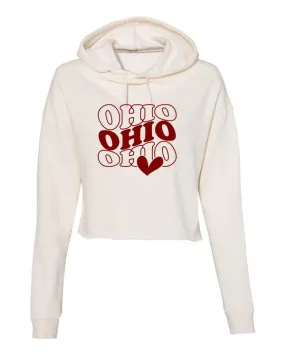Essentials Groovy Ohio With Heart Cropped Hoodie