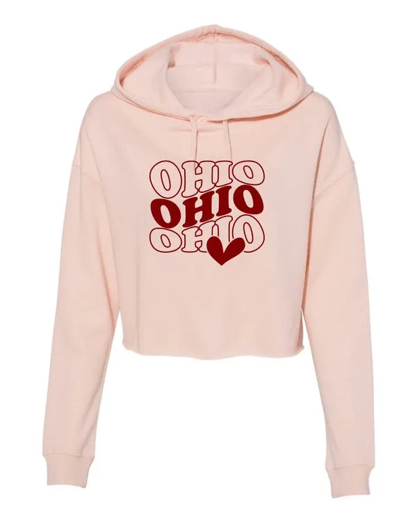 Essentials Groovy Ohio With Heart Cropped Hoodie