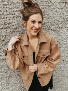 Faded Camel Shacket