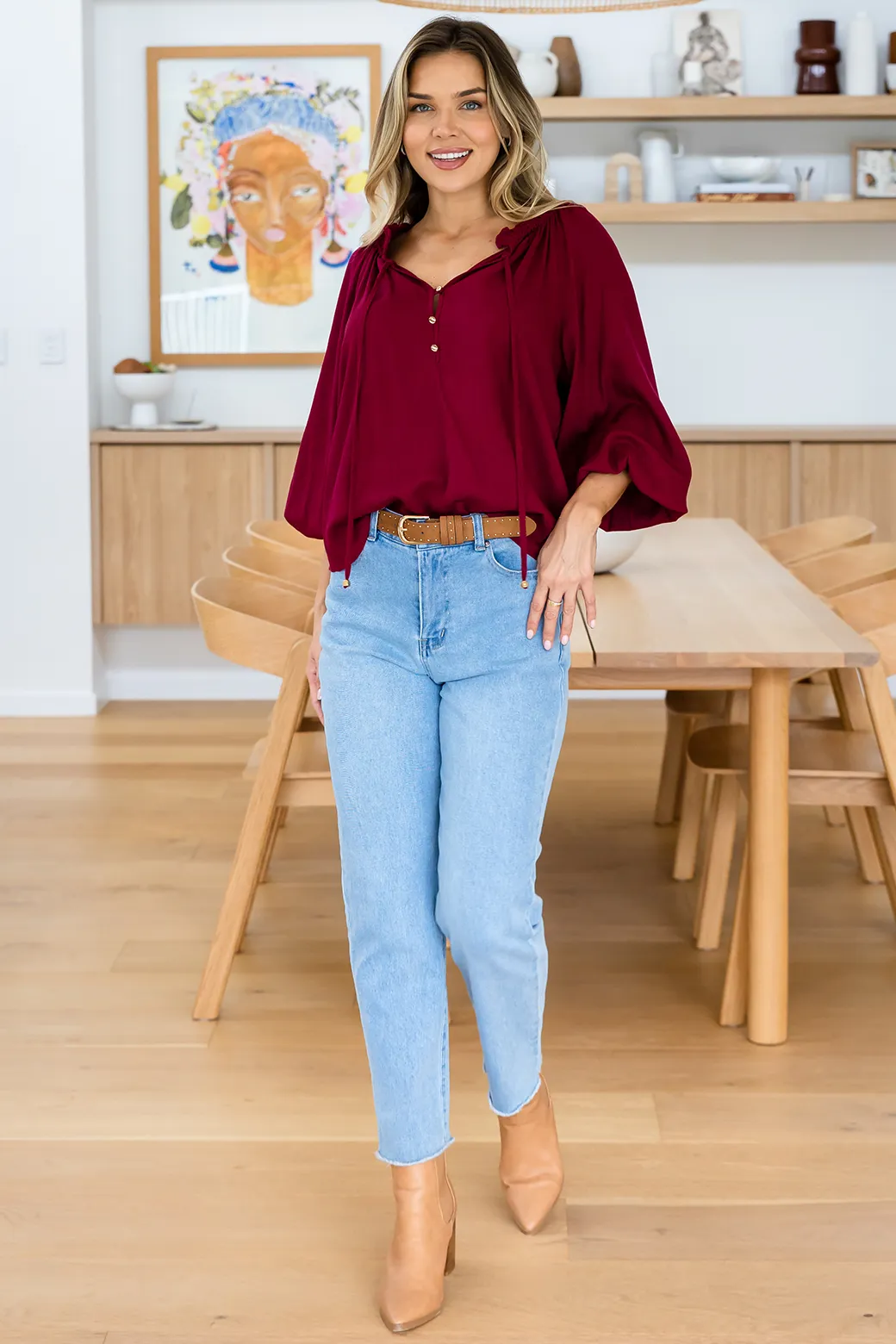 FINAL SALE Luna Blouse Wine