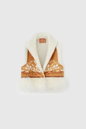 Gilet in shearling beige