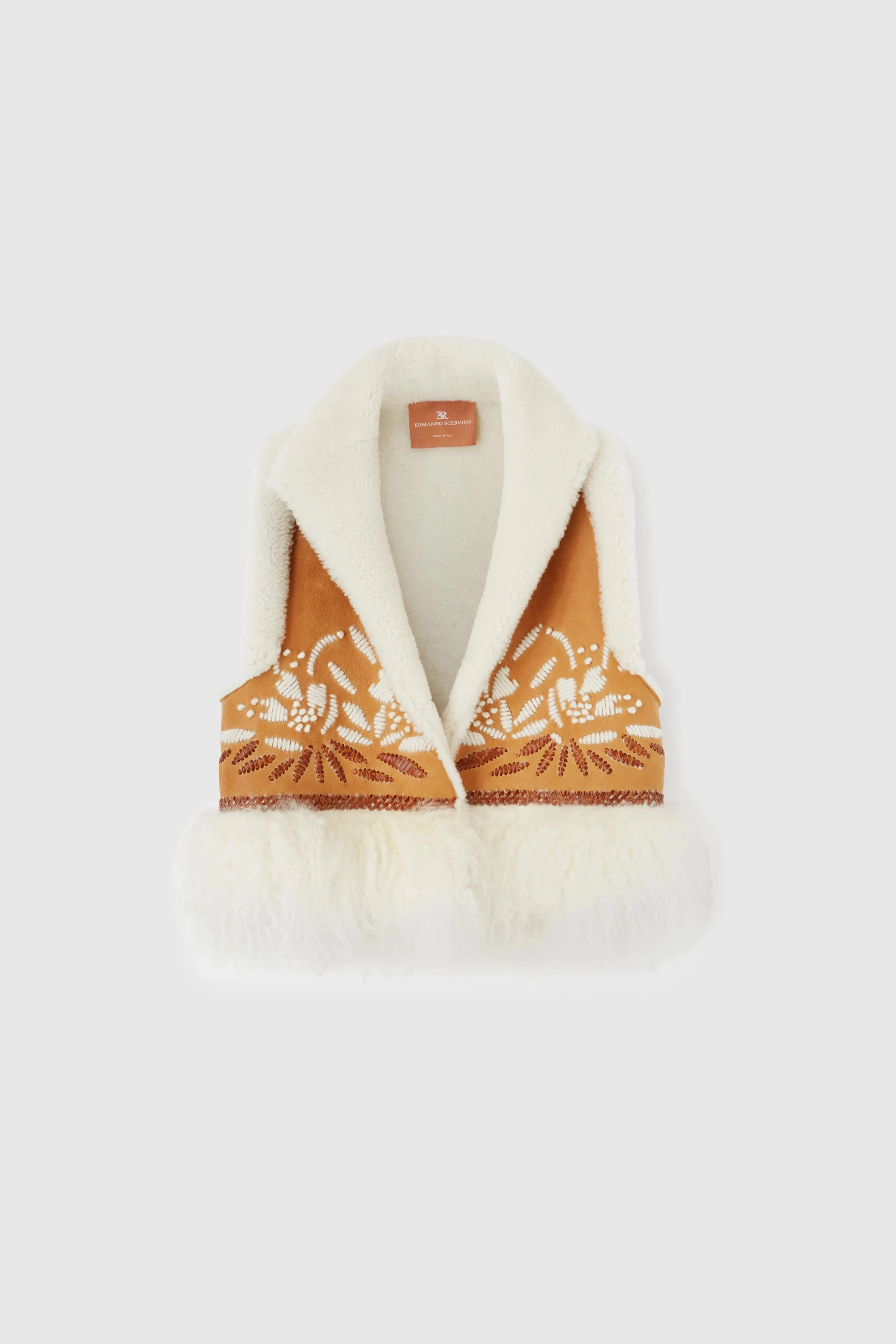 Gilet in shearling beige