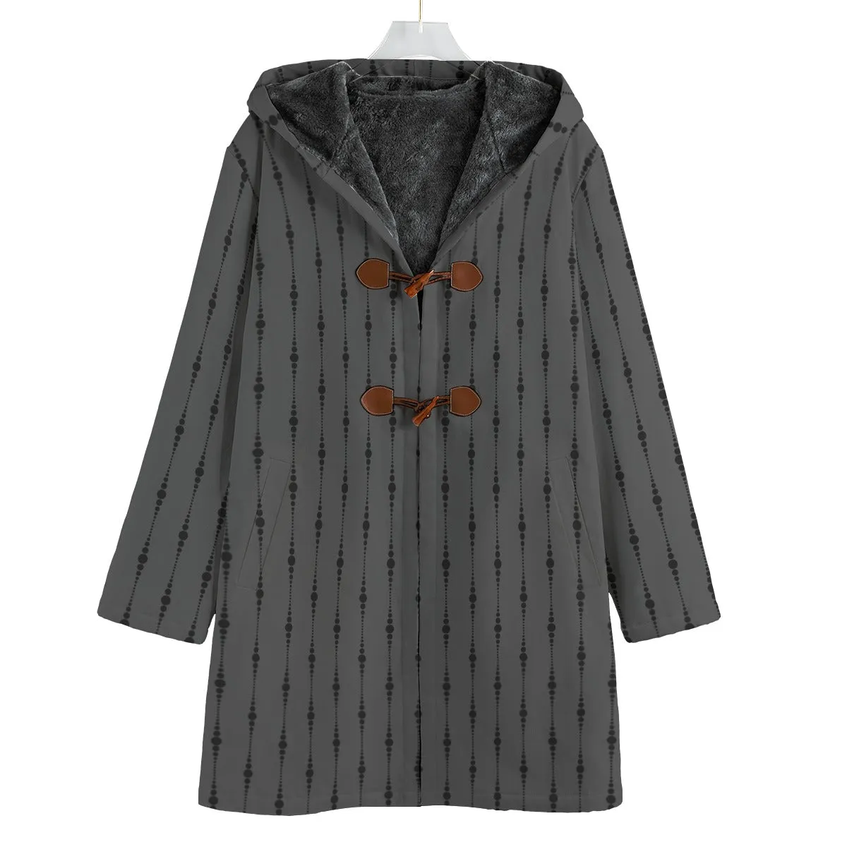 Gray With Black Button Fleece Windbreaker