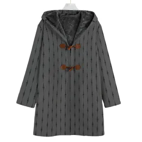 Gray With Black Button Fleece Windbreaker