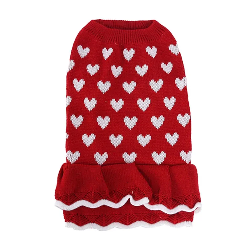 Hearts Dog Sweater Dress