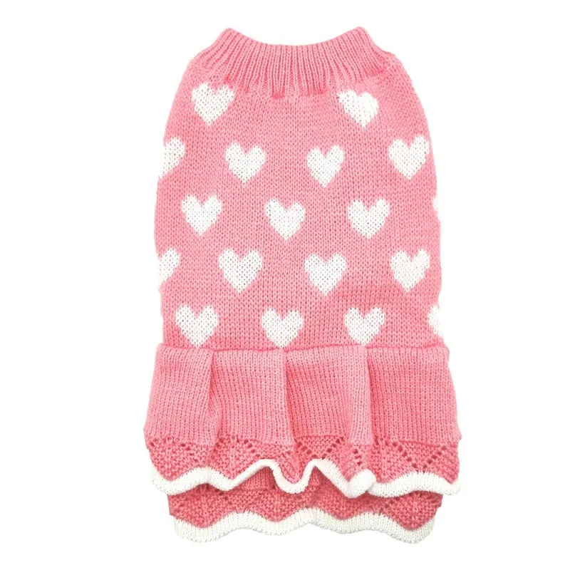 Hearts Dog Sweater Dress