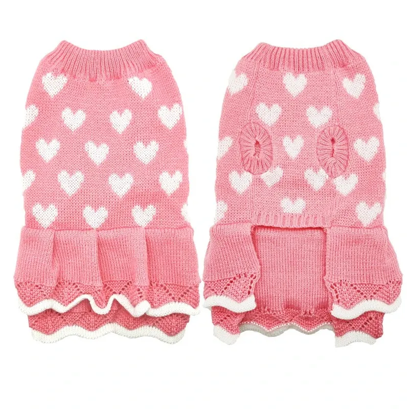 Hearts Dog Sweater Dress