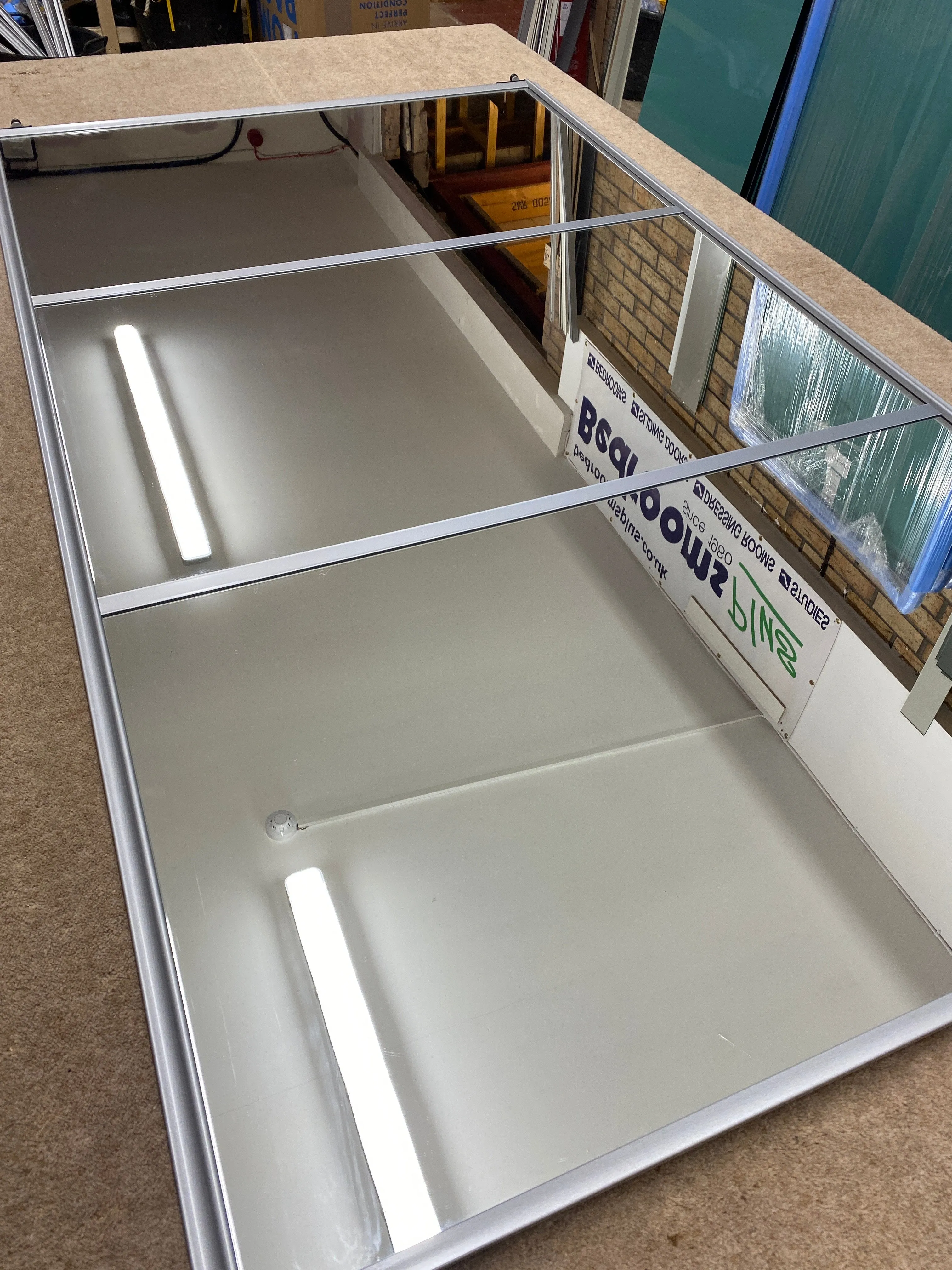Heritage Silver Frame 2 Mirror Door Sliding Wardrobe Kit
