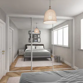 Heritage White Frame 3 Door Mirror Sliding Wardrobe Kit