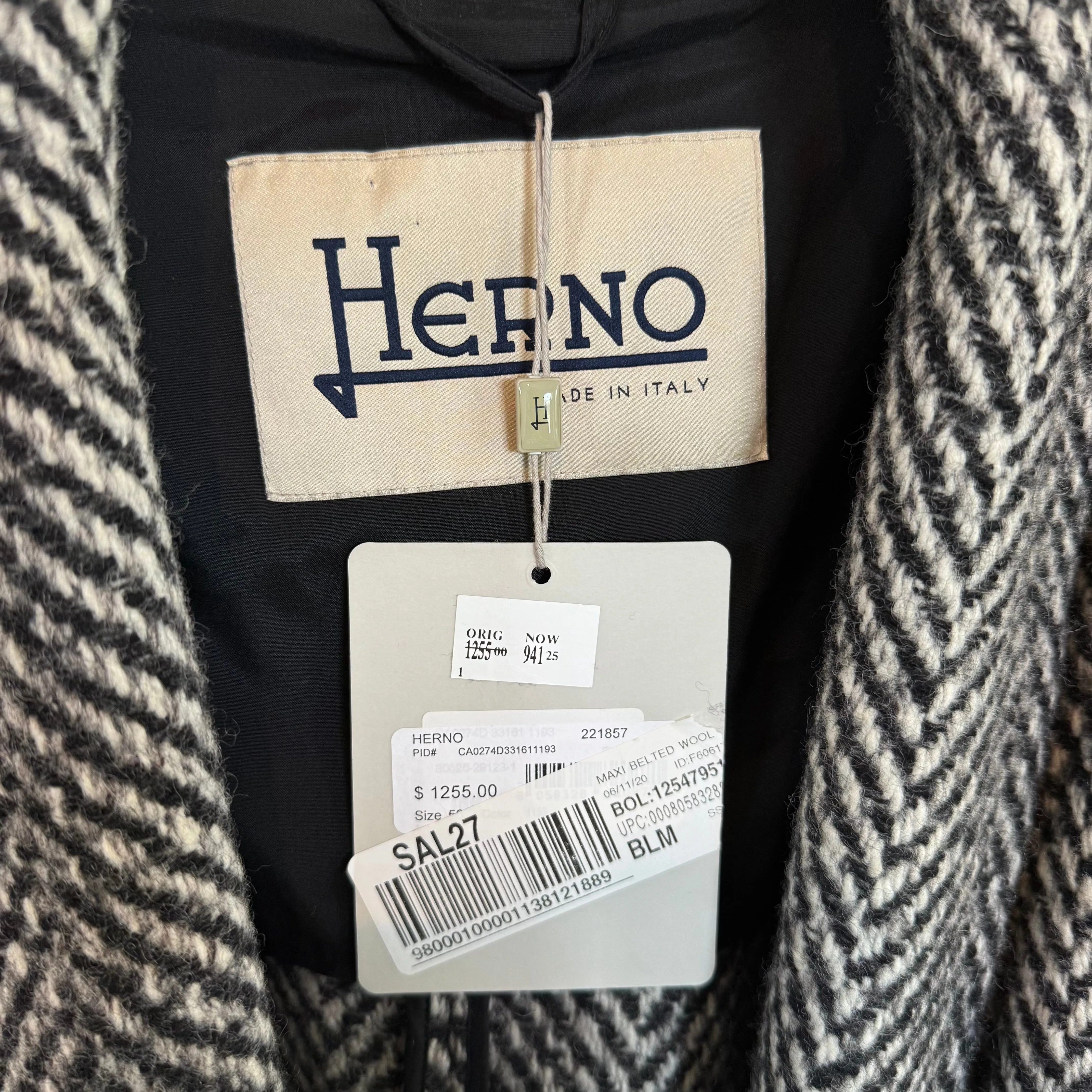 Herno Wool Belted Maxi Coat