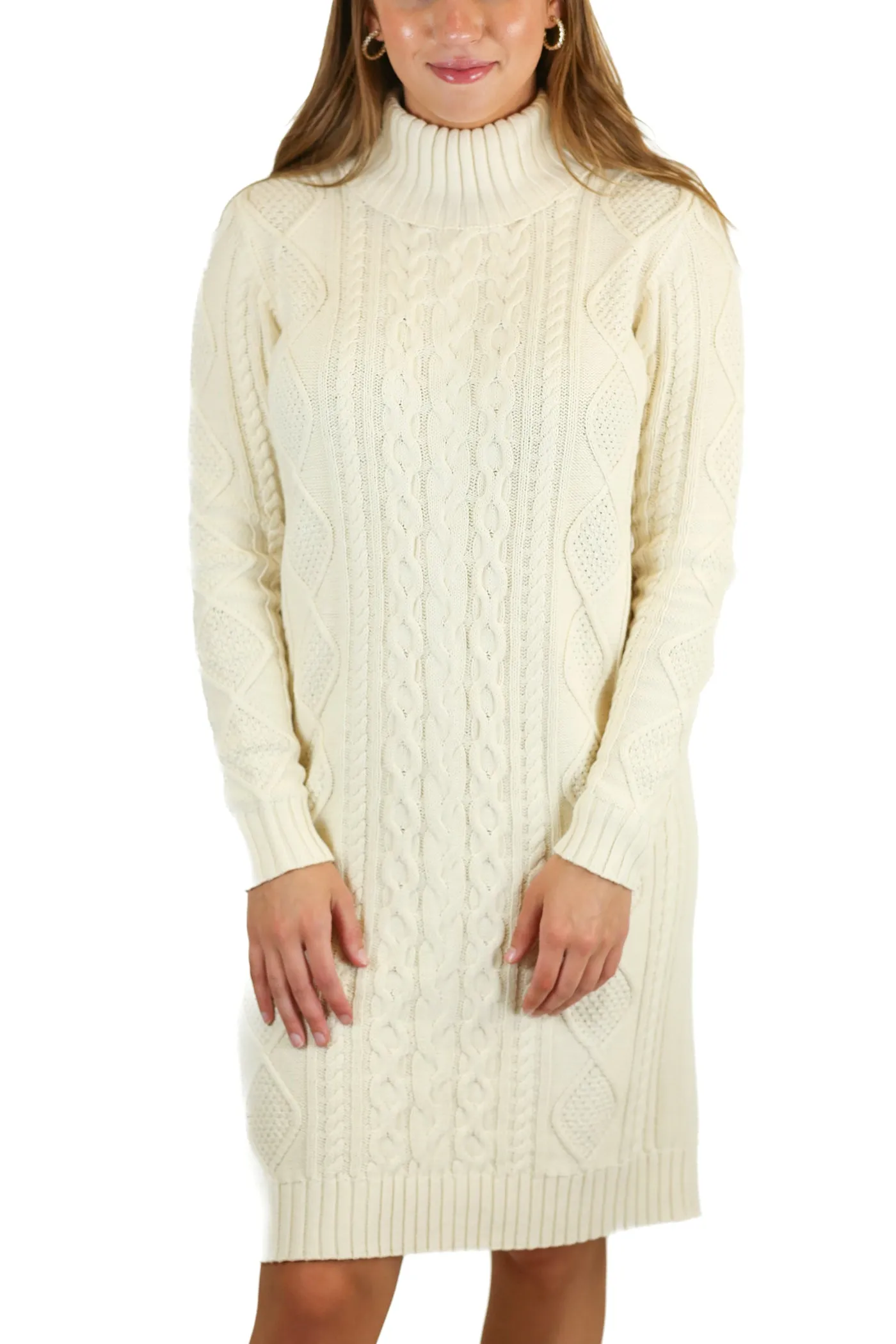 Hope & Henry Ivory Cable Knit Sweater Dress NWT (2; Retail $50)