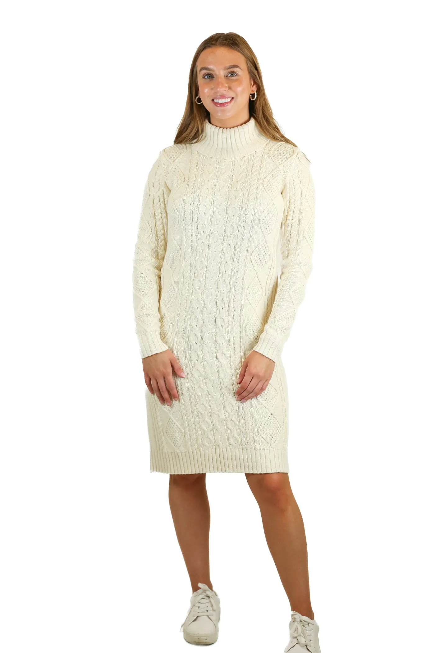 Hope & Henry Ivory Cable Knit Sweater Dress NWT (2; Retail $50)